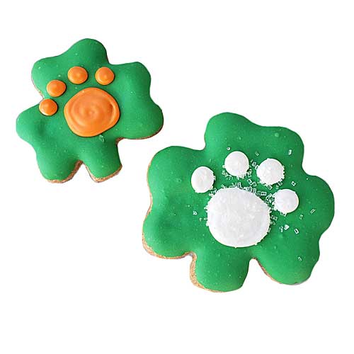 Shamrock w/ Pawprint Cookies