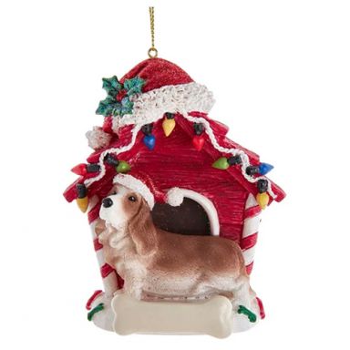 Basset Hound Dog House Ornament