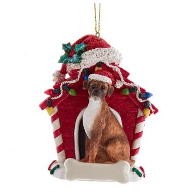 Boxer Dog House Ornament