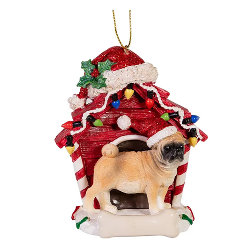 Pug Dog House Ornament