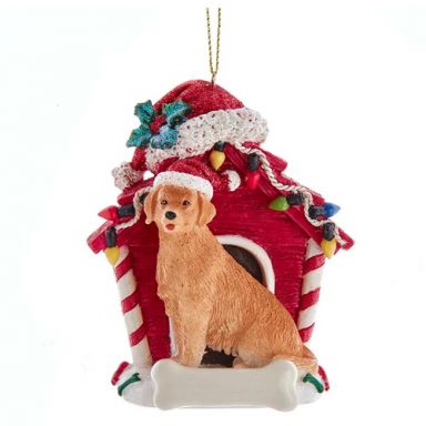 Golden Retriever Dog House Ornament