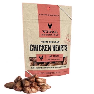 Vital Essentials Chicken Hearts Freeze-Dried Cat Treats