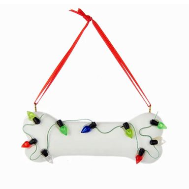 Holiday Lights Dog Bone Ornament