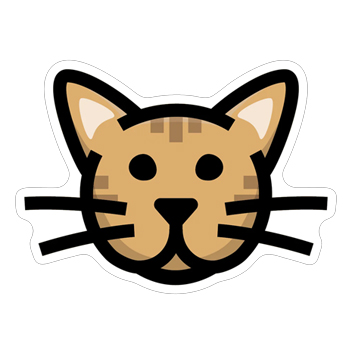 Tabby Cat Face Sticker