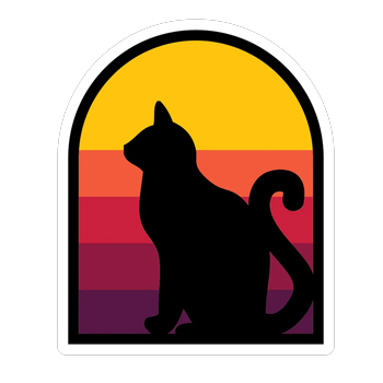 Warm Gradient Cat Silhouette Sticker