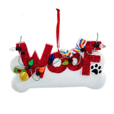 Woof Dog Bone Ornament