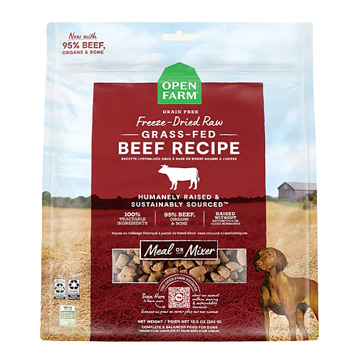 Open Farm - Grain Free Grass Fed Beef Recipe Freeze Dried Raw Dog Food