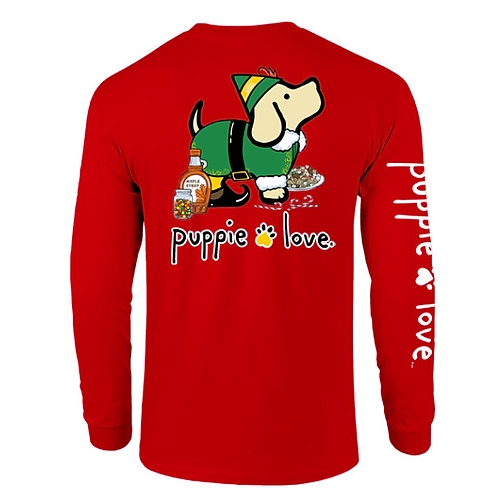 Puppie Love Long Sleeve - Christmas Elf Pup