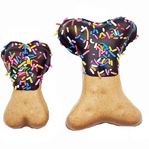New Double Dipped Bones w/ Sprinkles -  Carob & Peanut Butter