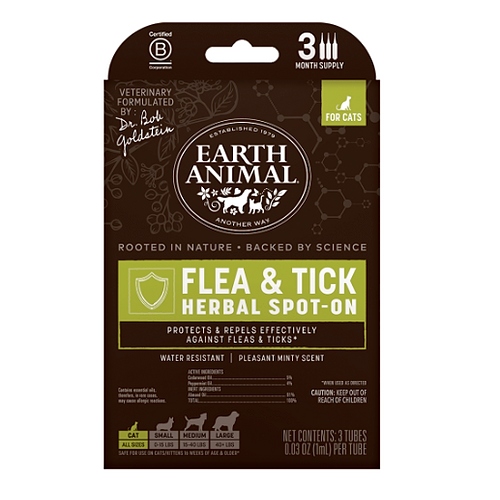 Earth Animal - Nature’s Protection™ Flea & Tick Herbal Spot-On For Cats