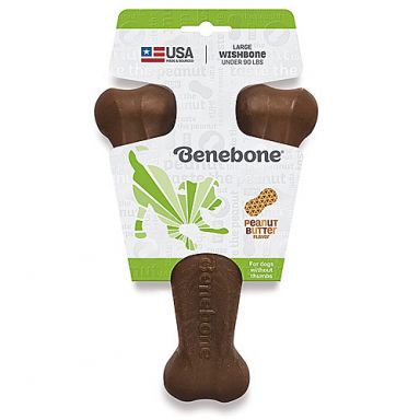 Benebone - Wishbone Tough Dog Chew Toy - Peanut Butter Flavor