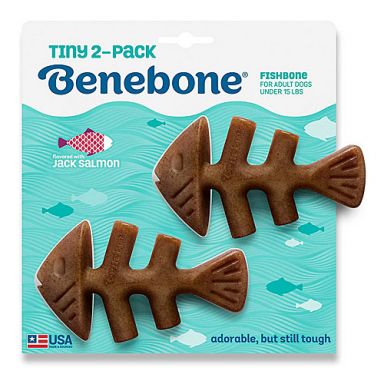 Benebone - Fishbone Dog Chew Toy - Tiny 2pk