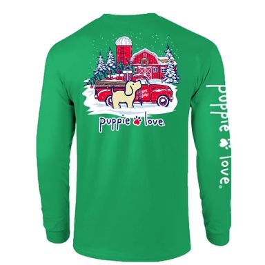 Puppie Love Long Sleeve - Home For The Holidays Pup