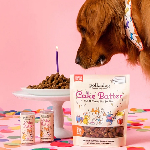 Polka Dog Cake Batter Dog Treats Four Your Paws Only