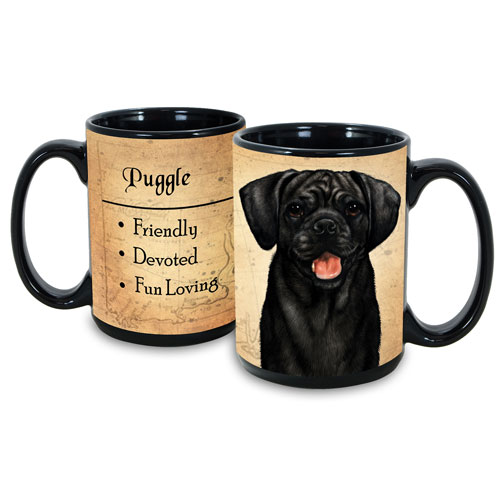 My Faithful Friends Mug - Puggle (Black)