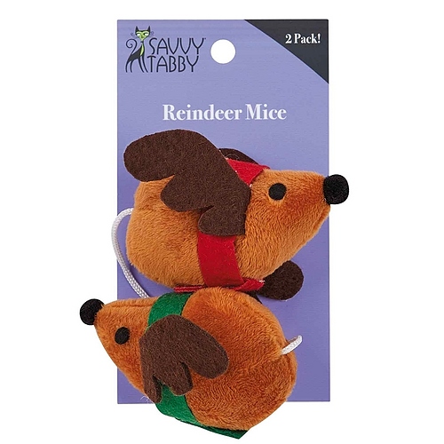 Savvy Tabby - Reindeer Mice - 2pk