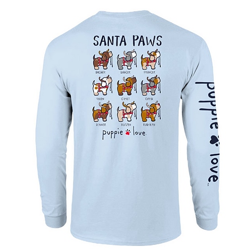 Puppie Love Long Sleeve - Santa Pup Reindeer Pups