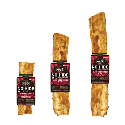 NEW! Earth Animal No-Hide® BBQ - Bacon Cheeseburger Rolls & Strips - 20% Off