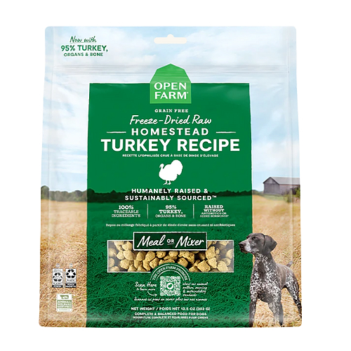 Open Farm - Grain Free Homestead Turkey Recipe Freeze Dried Raw Dog Food