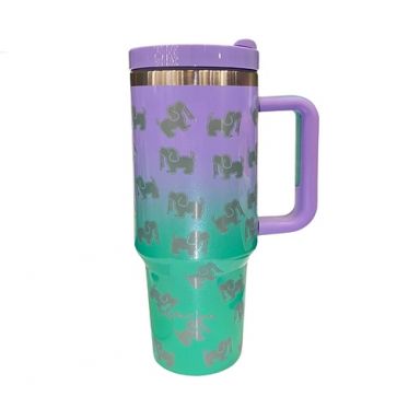 40oz Stainless Steel Tumblers - Violet & Green Ombre