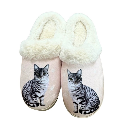 Breed Snugg Slippers - Silver Tabby